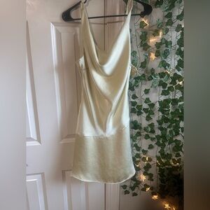 Wild Fable Cream Satin Dress